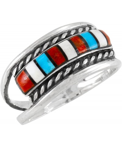 Turquoise Ring Sterling Silver 925 Genuine Gemstones Size 6 to 11 Multi $19.72 Rings