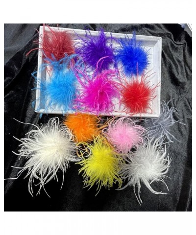 Colorful Ostrich Feather Brooch Jewelry Scarf Clip Decorative Fascinator Feather Tea Party Hat Hair Clip Pin for Men Women Br...