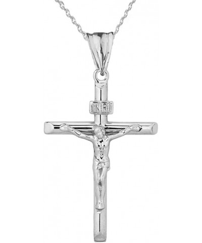 .925 Sterling Silver 1.17” INRI Crucifix Jesus Christ on the Holy Cross Pendant Necklace, Choice of Length 18 $20.16 Necklaces