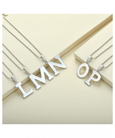 Initial A-Z Letter Necklace Sterling Silver Polished Capital Letter Pendant Jewelry for Women Letter-P $24.75 Necklaces