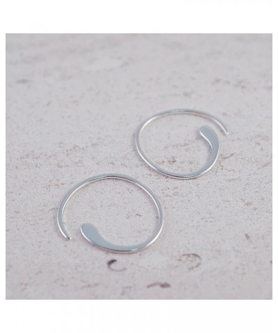 Jewelry Sterling Silver Pull Through Hoop Earrings Medium Silver $10.50 Earrings