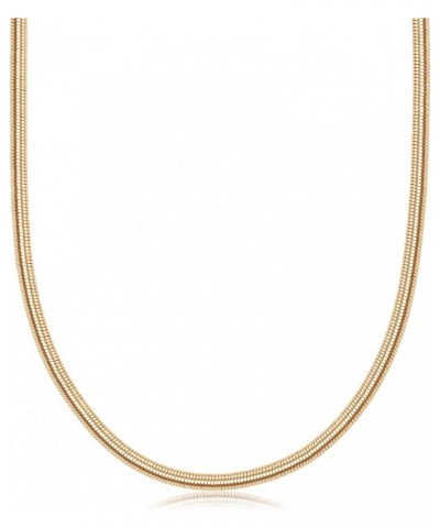 18K Gold Plated Flat Herringbone Snake Chain Necklace | Gold Snake Necklace for Women | Sizes 16-24 Inches| Made In Brazil 18...