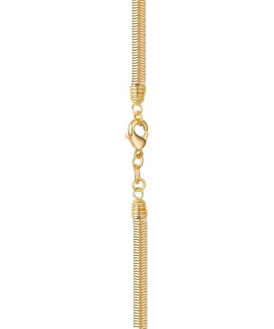 18K Gold Plated Flat Herringbone Snake Chain Necklace | Gold Snake Necklace for Women | Sizes 16-24 Inches| Made In Brazil 18...