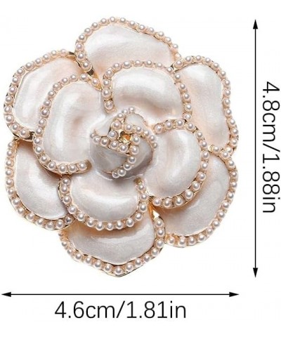 2Pcs Pearl Camellia Flower Brooch Coat Alloy Brooch Enamel Camellia Elegant Pin Jewelry Accessories for Women $9.00 Brooches ...