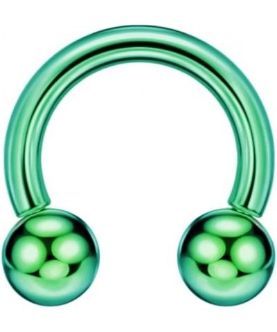 316l Surgical Steel Horseshoe Piercing Jewelry with Internally Threaded Ends 6mm/8mm/10mm/12mm 1pc Green Ball 16g 6mm $5.00 B...