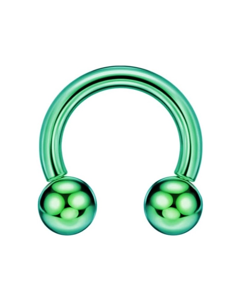 316l Surgical Steel Horseshoe Piercing Jewelry with Internally Threaded Ends 6mm/8mm/10mm/12mm 1pc Green Ball 16g 6mm $5.00 B...