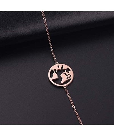 Vintage Round Origami World Map Necklace Women Geometric Earth Globe Map Necklace Circle Pendants Choker Jewelry 18 Bracelet ...