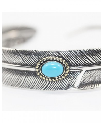 S999 Antique Silver Plated Wide Feather Cuff Bracelet For Men Women Adjustable Retro Twisted Feather Bracelets Gift Jewelry F...