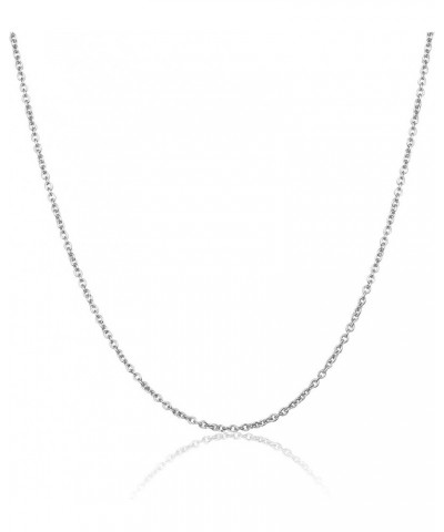 Women Cable Chain Link Chain Necklace Stainless Steel Silver Chain Necklace Width: 2MM Length: 50CM $8.24 Necklaces