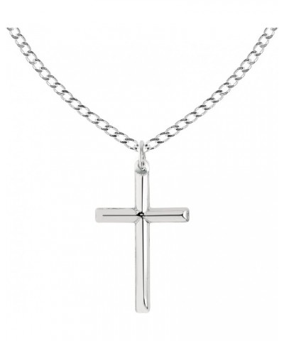 Sterling Silver Shiny Italian Cross Pendant Necklace (35mm, 43mm) 35mm + 24 inches chain $17.01 Necklaces