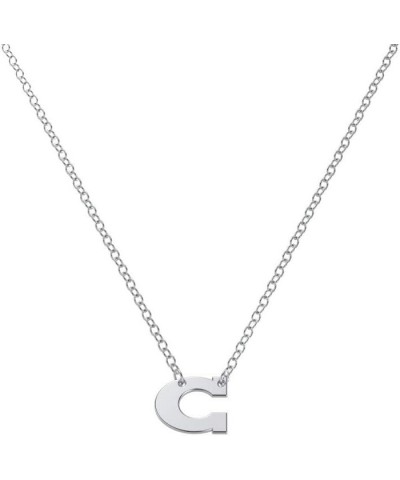 10K White Gold Initial Letter Necklace by JEWLR 16.0 Inches C $55.68 Necklaces