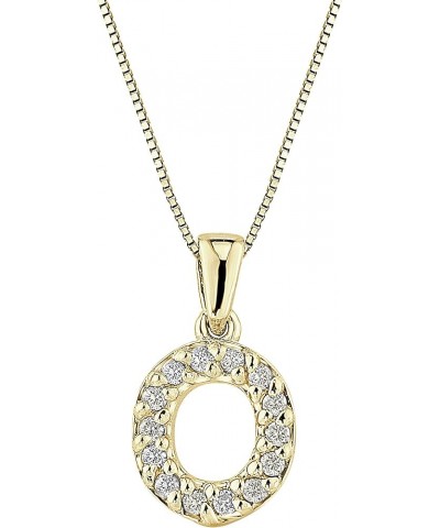 14k Yellow Gold Diamond Initial Pendant Necklace (1/10cttw) with 18-inch chain O $90.88 Necklaces