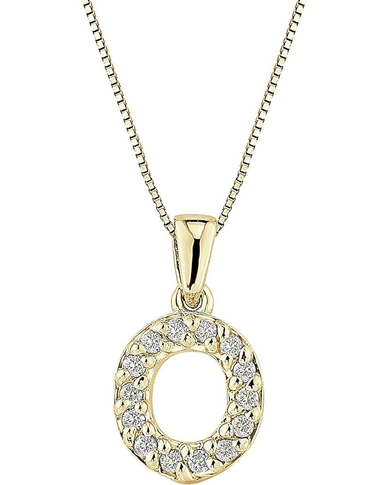 14k Yellow Gold Diamond Initial Pendant Necklace (1/10cttw) with 18-inch chain O $90.88 Necklaces