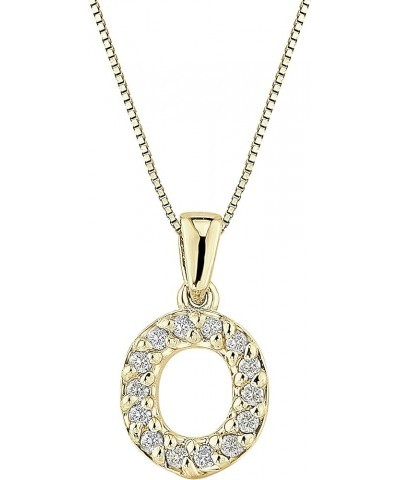 14k Yellow Gold Diamond Initial Pendant Necklace (1/10cttw) with 18-inch chain O $90.88 Necklaces