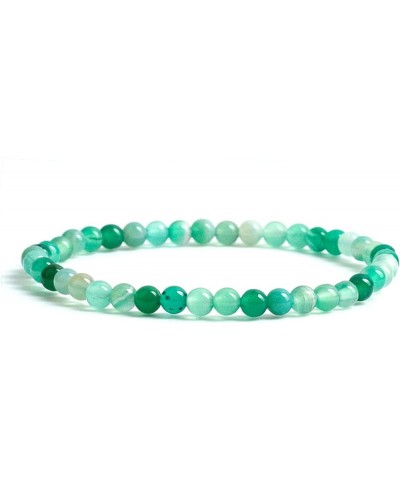 Small, Medium, Large Sizes - Gemstone Beaded Bracelets For Women, Men, and Teens - 4mm Round Beads Lace Agate Green $10.34 Br...