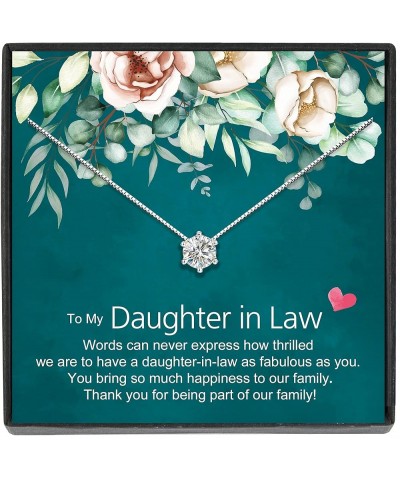 Sterling Silver Cubic Zirconia Necklace Necklace for Women Girls Christmas Mother's Day Gift Daughter in Law $15.50 Necklaces