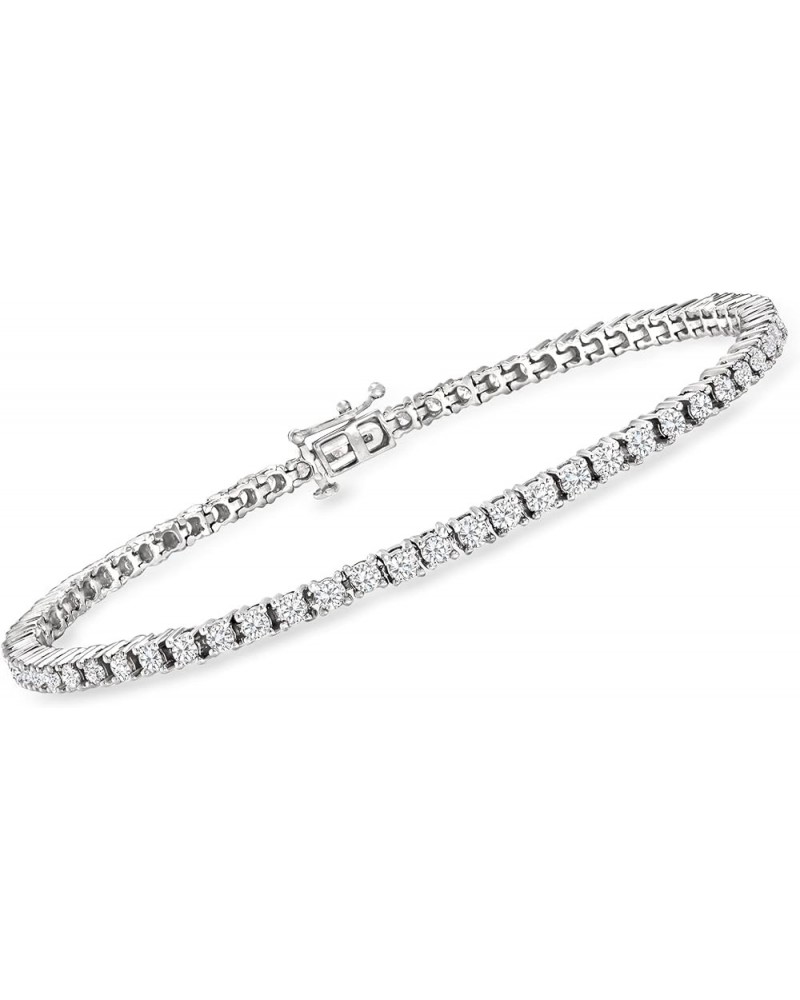 14kt Gold Diamond Tennis Bracelet H-I Color I - 2 Clarity 3.00 ct. t.w. in White Gold 8.0 Inches $1.00 Bracelets