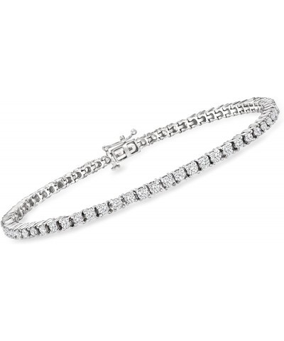 14kt Gold Diamond Tennis Bracelet H-I Color I - 2 Clarity 3.00 ct. t.w. in White Gold 8.0 Inches $1.00 Bracelets