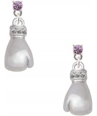 Large Boxing Glove Crystal Post Earrings Lavender $12.96 Earrings