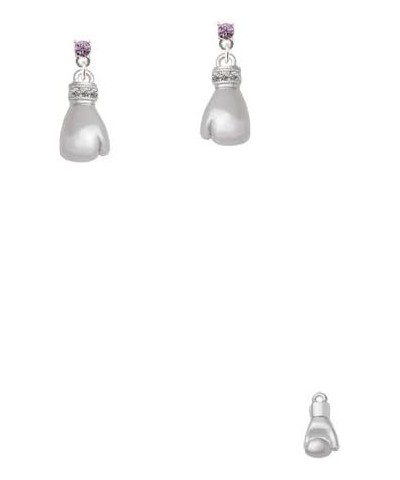 Large Boxing Glove Crystal Post Earrings Lavender $12.96 Earrings