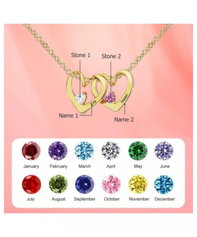 Mom Gift Personalized Mother Necklace with 1-6 Birthstones & Engraved Names Custom Family Necklace Heart Name Necklaces for M...