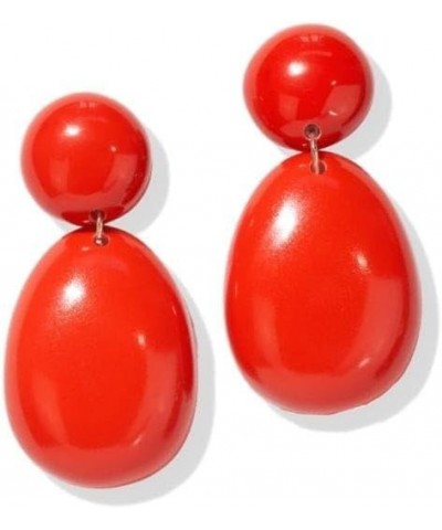 INK+ALLOY Retro Resin Drop Teardrop Earrings for Women, Handmade Jewelry for the Modern Bohemian, 2.25-Inches Red $9.88 Earrings