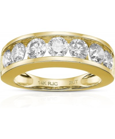 1 cttw to 2 cttw White Diamond Wedding Band for Women 14K Gold Channel Set, Size 4.5-10 7 2 CTTW Yellow $579.99 Others