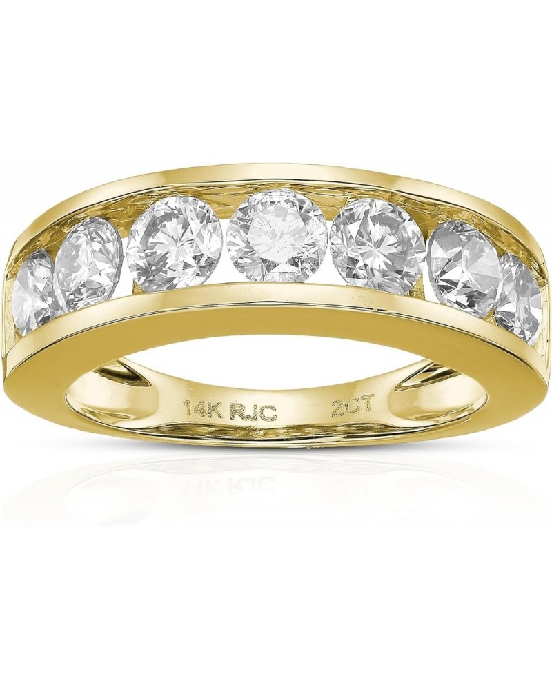 1 cttw to 2 cttw White Diamond Wedding Band for Women 14K Gold Channel Set, Size 4.5-10 7 2 CTTW Yellow $579.99 Others