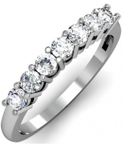 0.50 Carat (ctw) 18K Gold Round White Diamond Ladies 7 Stone Bridal Wedding Band Anniversary Ring 1/2 CT White Gold $294.08 B...