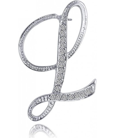 Letter Brooch A-Z 26 Personalized Design Initial Letters Pins Clear Crystal Rhinestone Brooch pin L $6.71 Brooches & Pins