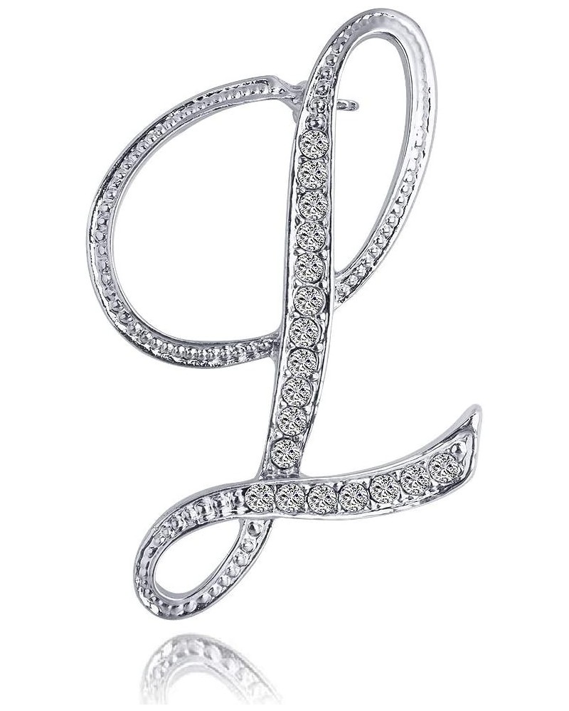 Letter Brooch A-Z 26 Personalized Design Initial Letters Pins Clear Crystal Rhinestone Brooch pin L $6.71 Brooches & Pins