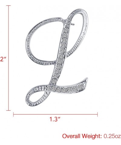 Letter Brooch A-Z 26 Personalized Design Initial Letters Pins Clear Crystal Rhinestone Brooch pin L $6.71 Brooches & Pins