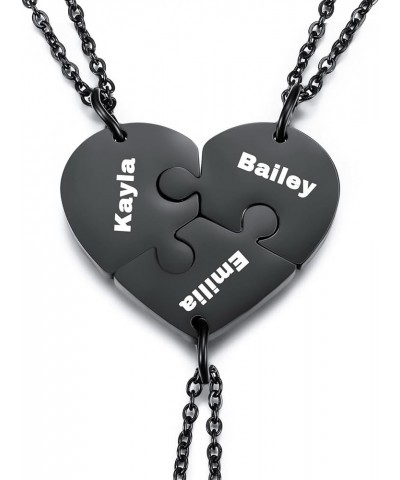 Personalized Heart Puzzle Pieces Couple Necklace Sets 2/3/4/5 Pieces for Men/Women Couple/Friendship/Love Necklace Name/Text ...