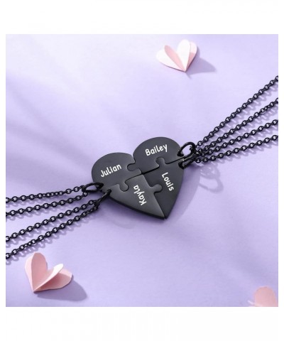 Personalized Heart Puzzle Pieces Couple Necklace Sets 2/3/4/5 Pieces for Men/Women Couple/Friendship/Love Necklace Name/Text ...