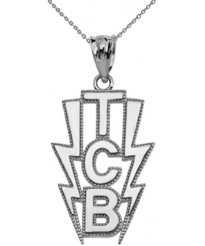 Fine Sterling Silver Taking Care of Business in a Flash (TCB) Vertical Pendant Necklace, 18 $28.19 Necklaces