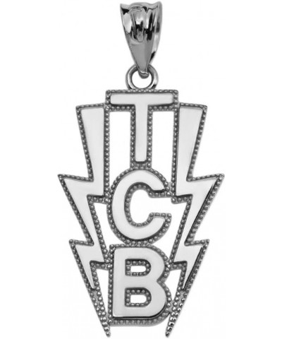 Fine Sterling Silver Taking Care of Business in a Flash (TCB) Vertical Pendant Necklace, 18 $28.19 Necklaces