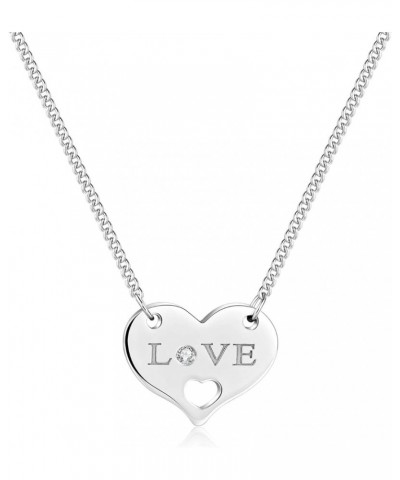 32 Models Solid Sterling Silver Pendant Necklace 16"+2" Extender Heart Love $9.68 Necklaces