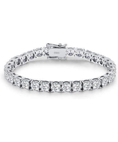 Moissanite Tennis Bracelet for Men | 925 Sterling Silver Wedding Diamond Tennis Bracelets for Women | 18K White Gold Plated C...