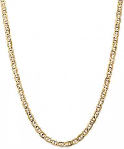 Solid 14k Yellow Gold 5.25mm Concave Anchor Mariner Chain Necklace - with Secure Lobster Lock Clasp - 24.0 Inches $884.70 Nec...