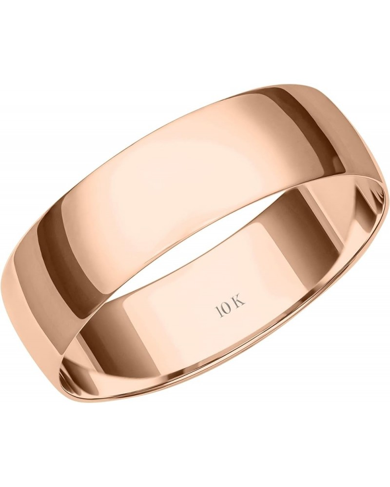 Women's 6MM Solid Gold Rings – Classic, Lightweight 10K or 14K Yellow, White or Rose Gold Jewelry Durable Plain Wedding Band ...