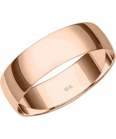 Women's 6MM Solid Gold Rings – Classic, Lightweight 10K or 14K Yellow, White or Rose Gold Jewelry Durable Plain Wedding Band ...