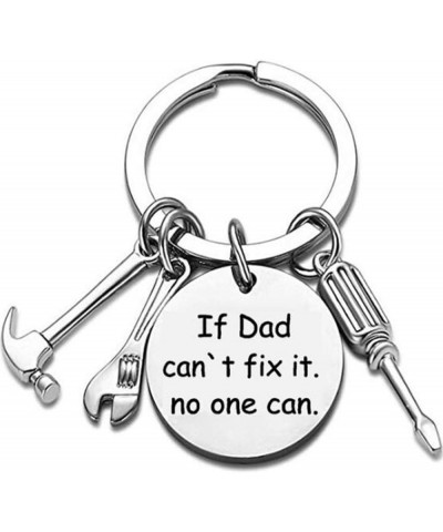 Stainless Steel Inpirational Mantra Lovers Couple Husband Wife Birthday Keychain Pendant Gift If Dad Can't Fix It, No One Can...