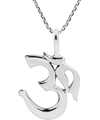 Sacred Prayer Sign Mystic Om or Aum .925 Sterling Silver Pendant Necklace $14.16 Necklaces