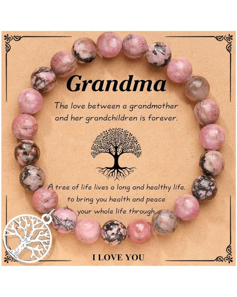 Tree of Life Bracelet for Women Natural Stone Bead Bracelet to My Grandma Bracelet Grandma Gifts from Granddaughter Christmas...