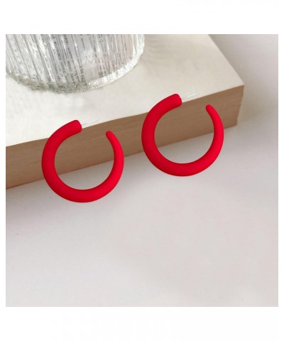 80 90s Retro Neon Thick Hoop Earrings Hoops Chunky Hollow Tube Hoop Earrings for Women Hypoallergenic Lightweight Candy Color...