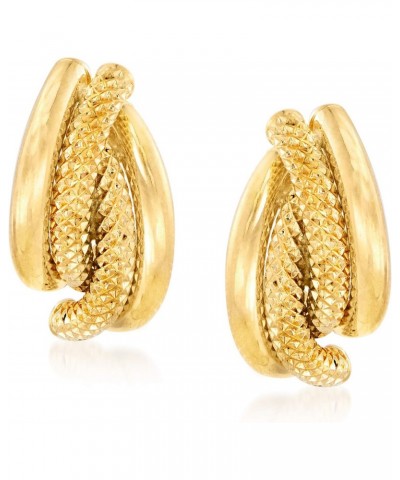 Italian Textured and Polished 18kt Yellow Gold Earrings $106.40 Earrings