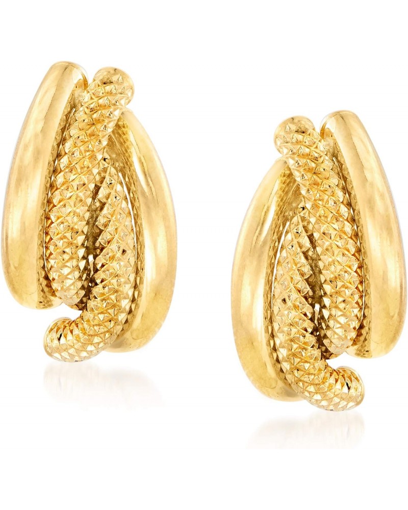 Italian Textured and Polished 18kt Yellow Gold Earrings $106.40 Earrings