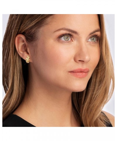 Italian Textured and Polished 18kt Yellow Gold Earrings $106.40 Earrings