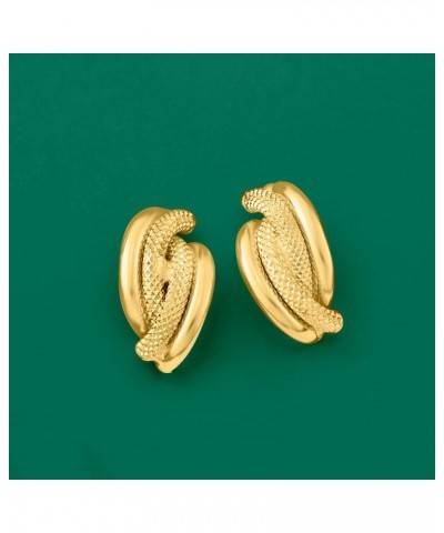 Italian Textured and Polished 18kt Yellow Gold Earrings $106.40 Earrings