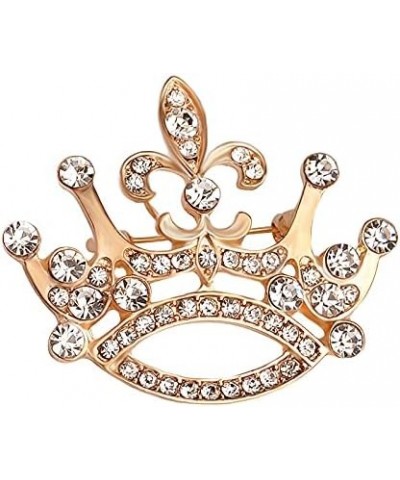 Western Style Rhinestone Alloy Pins Gold Color Crown Brooch for Ladies Wedding Party Gift $9.97 Brooches & Pins